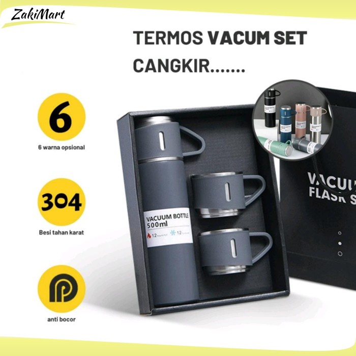 Termos Air Minum Vacuum Flask Set Botol Minum Cangkir 500 ML