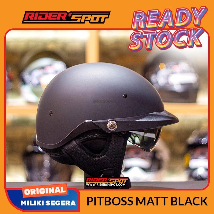 Helm Bell Pit Boss Matte Black Open Face Cruiser Original USA
