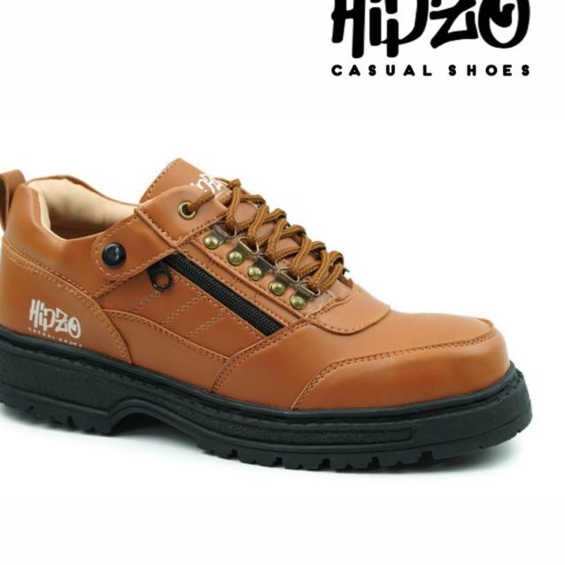 Sepatu Pria Kerja Hipzo Sepatu Boots Riding Terbaru Sepatu Kulit Boots - Coklat Muda, 40