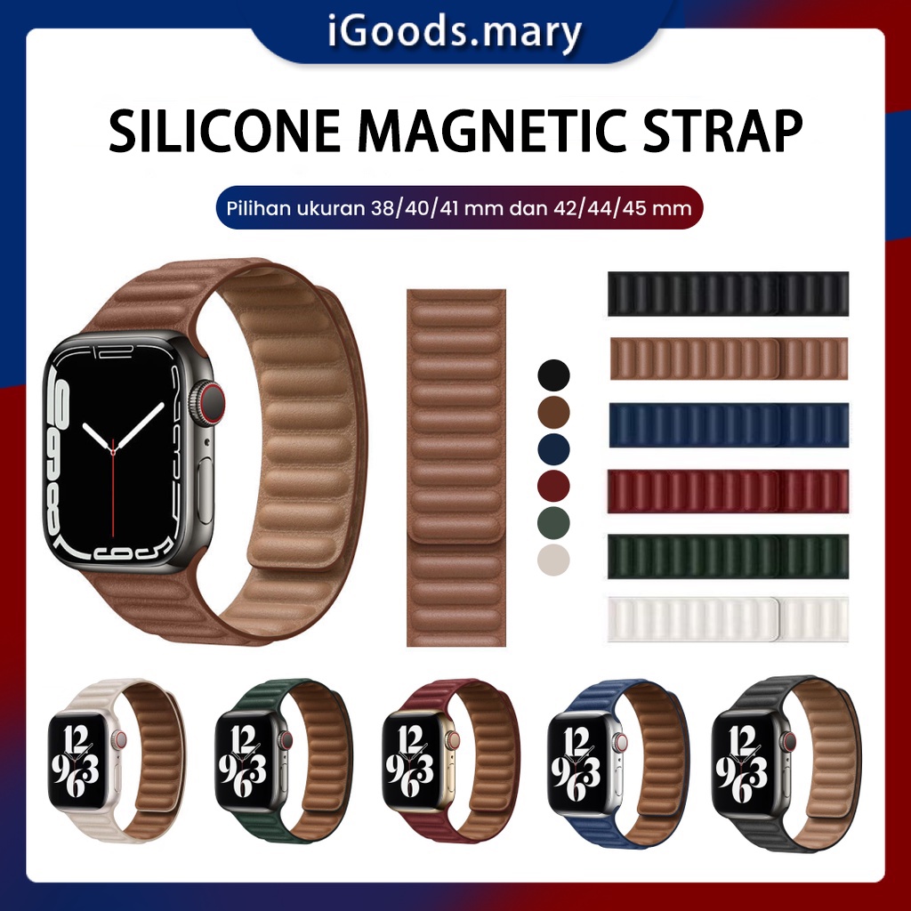 Silicone Magnetic Lock Strap Jam Apple Watch Tali Series 8/7/6/5/4/3/2/1