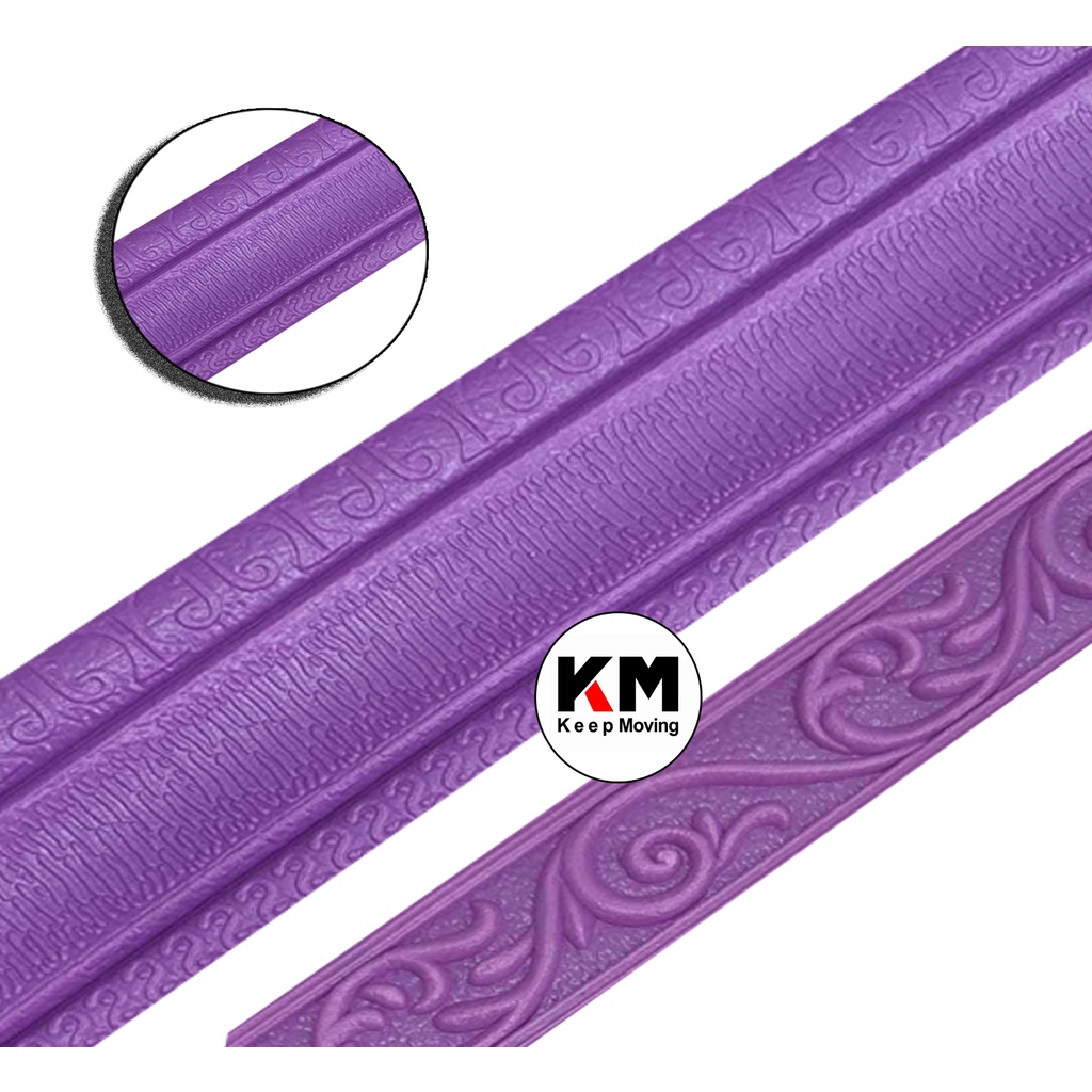 KM Wallpaper List Ungu Tua Wall Paper List Foam 3D Wallborder Foam 3D Stiker Dinding