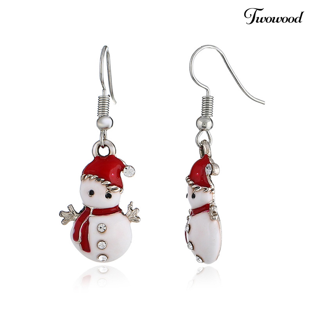 Anting Hook Model Snowman Natal Untuk Wanita