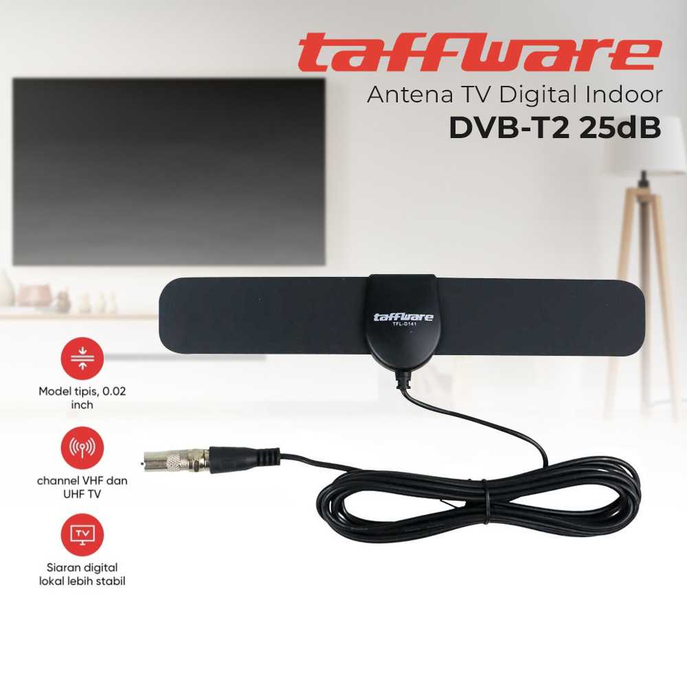 Antena TV Digital Taffware Indoor DVB-T2 25dB Spider Pattern V2.0 - TFL-D139