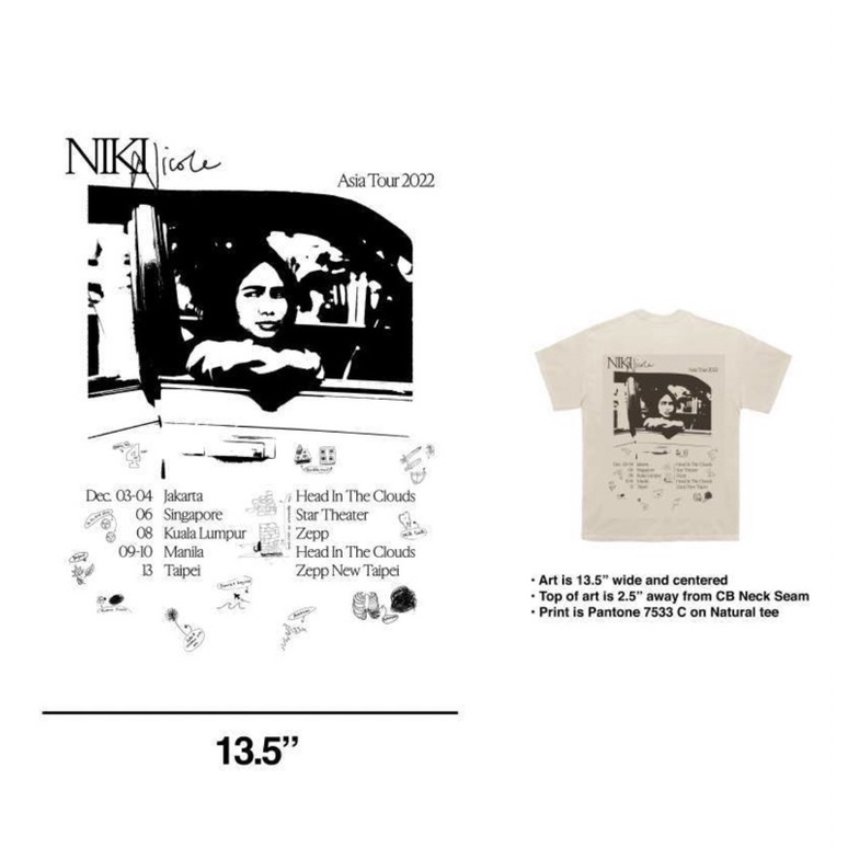 [PRE ORDER] Nicole Sand Tee Asia Tour (NIKI MERCH) 88 RISING
