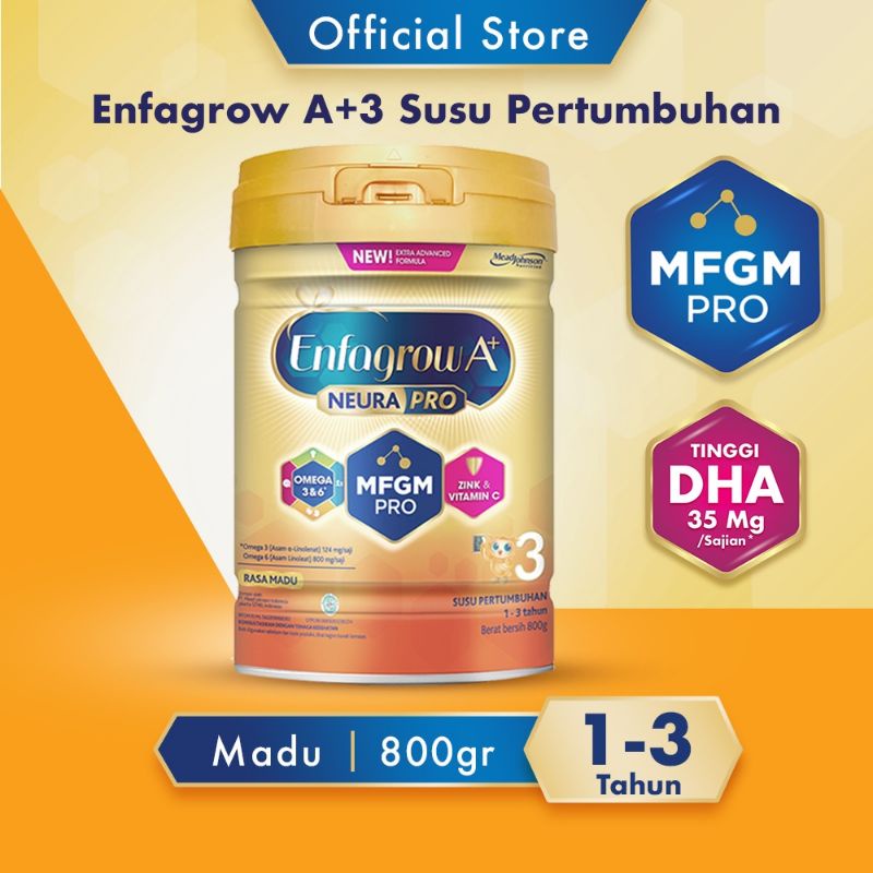 ENFAGROW 3 A+ MADU/VANILA/ORIGINAL 800GR - SUSU FORMULA PERTUMBUHAN BALITA