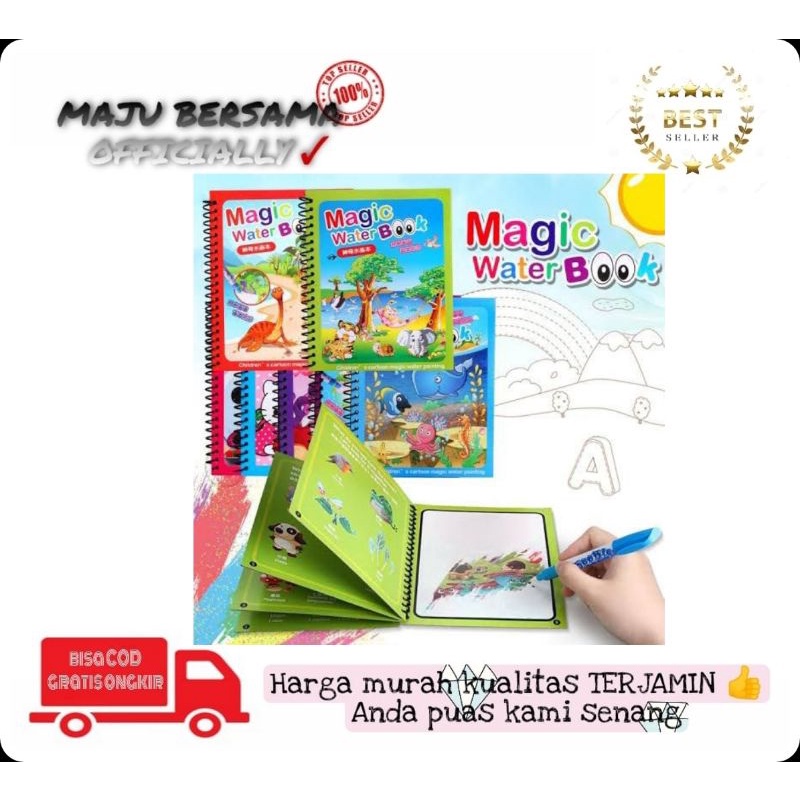 

MB - Magic water book buku mewarnai ajaib / buku gambar mewarnai anak dengan pulpen tinta water book buku anak mewarnai ajaib motif lucu bahan premium