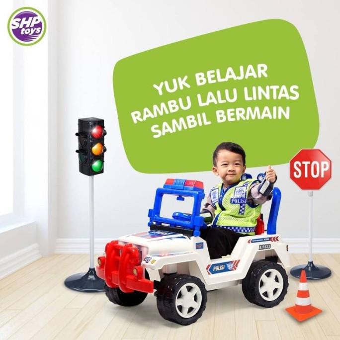 Mainan Mobil Dorong Anak Mobil Jeep Polisi Besar XJP 633 Lampu Sirine stock ada