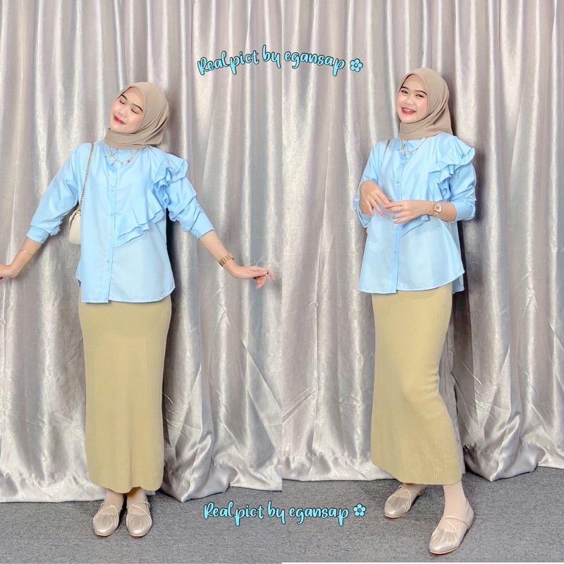 Naira Blouse Ruffle Korean Style