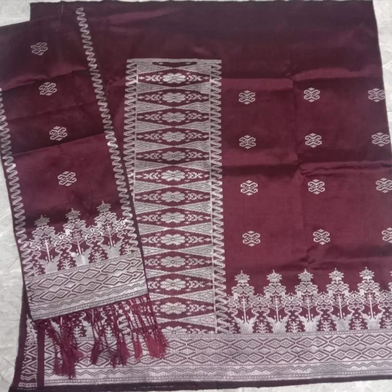 songket silungkang warna manggis silver