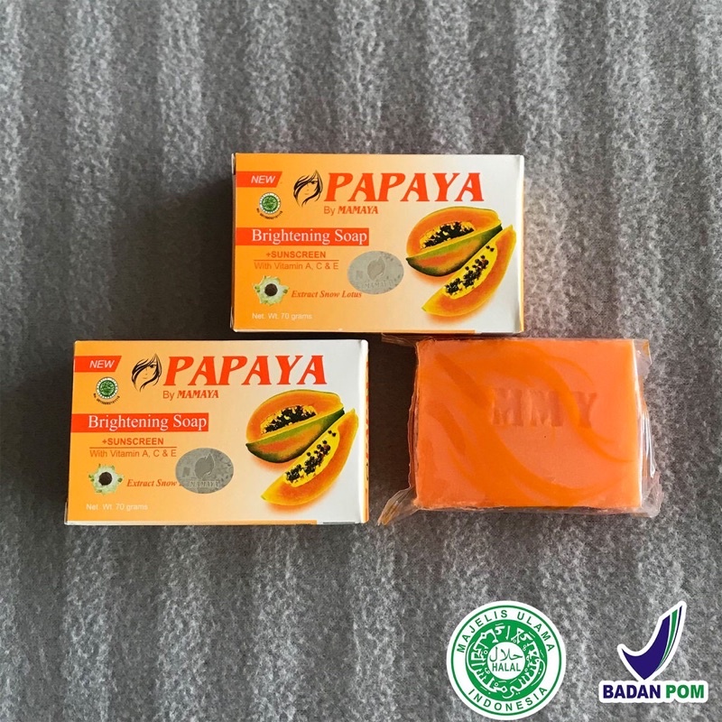 Sabun Papaya By Mamaya Sabun Pemutih Kulit Pepaya BPOM Sabun Pepaya Penghilang Jerawat Dan Flek Hitam Original 100%