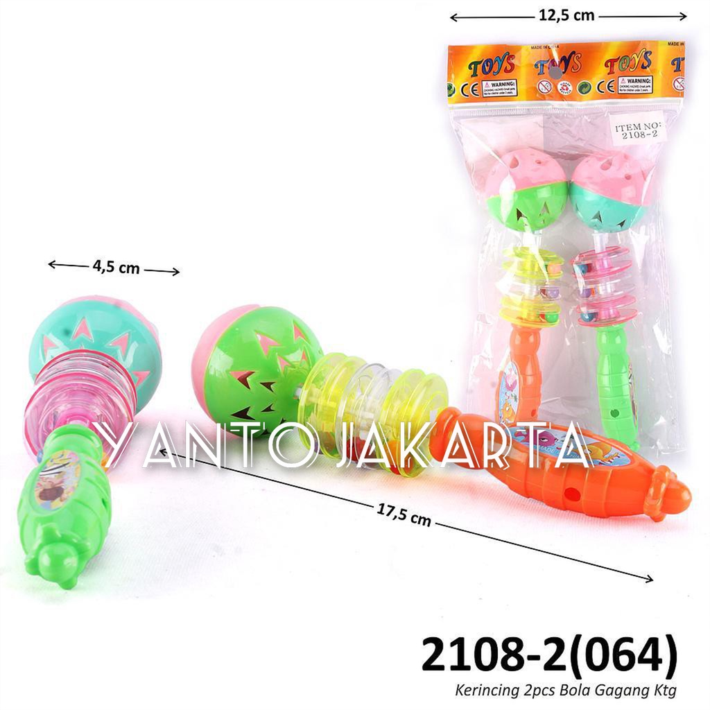 MAINAN PEGANGAN KERINCINGAN BAYI BENTUK STICK ISI 2 PCS