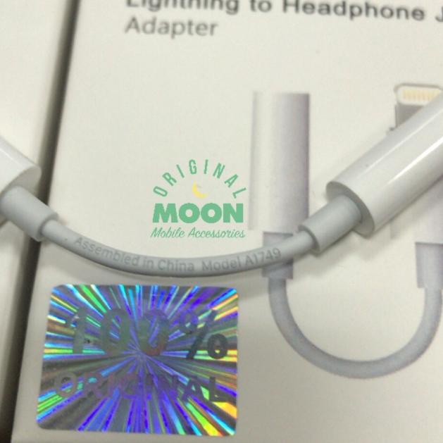 converter audio iphone 7 8 plus lighting to jack 3.5 original earphone