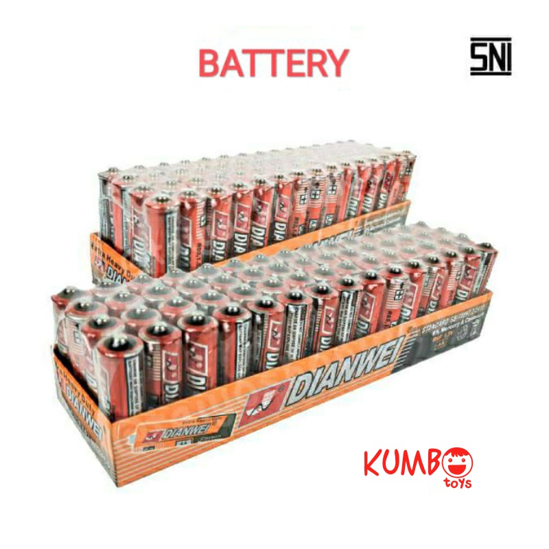 Baterai AA / AAA Mainan Batre A2 / A3 Batrey Battery Dianwei Murah A3 UM- 3 R6P 1.5V