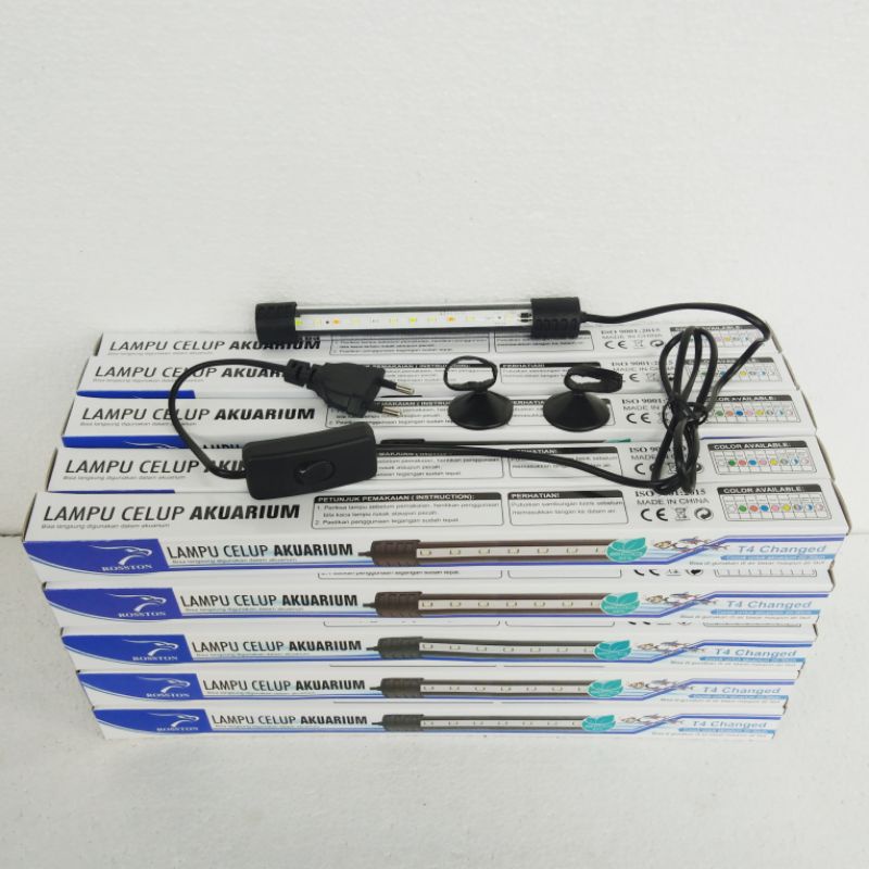 Lampu led celup aquarium tank 20cm 20 cm ROSSTON T4 20 SS 3 mode 3X GANTI WARNA 3MODE akuarium lamp ( SS )