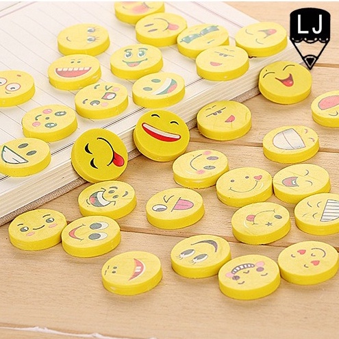 Penghapus Bentuk Emoji Smile Mini Perlengkapan Alat Tulis Anak ST0014