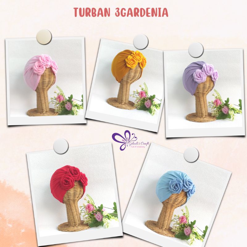 Turban anak 3gardenia /Turban bayi bunga/ciput anak