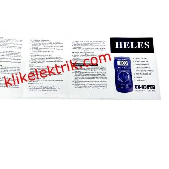 Multitester Digital Heles UX838TR Multimeter Avometer Heles UX 838TR