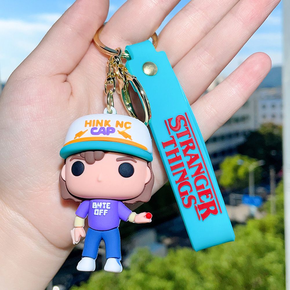 Cartoon Stranger Things Keychain Toy Cartoon Bag Pendant Keyring Doll Kids Gift Decorate