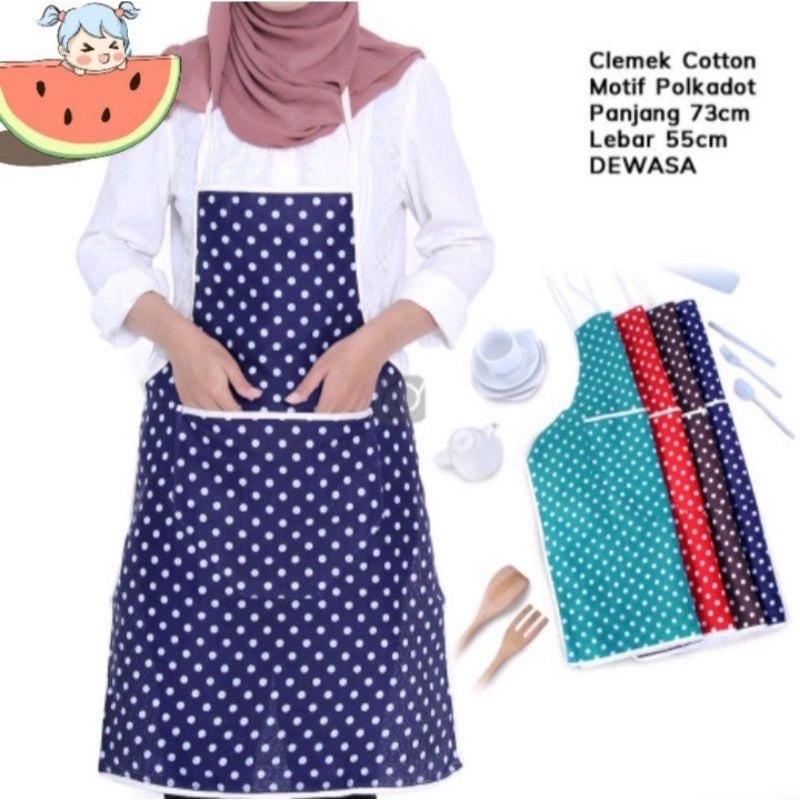 COD Celemek kain Katun polkadot / polos