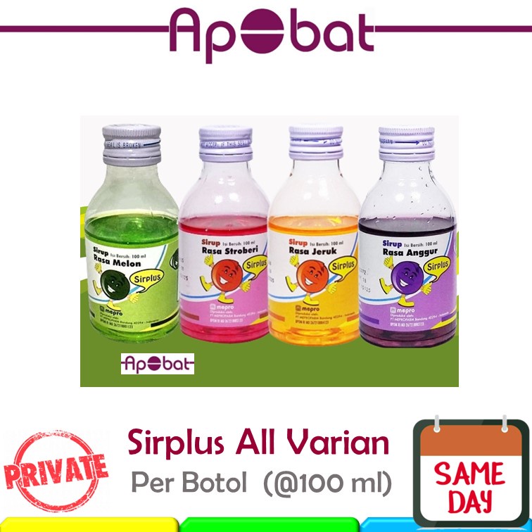 - ApObat - Sirplus 100 ml Sirup Penghilang Pahit Resep Puyer Obat Anak Syrup Rasa Strawberry Jeruk M