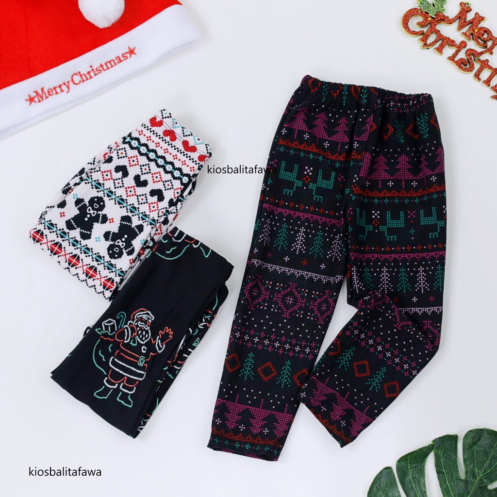 Legging Natal Anak uk 1-2 Tahun SPESIAL CHRISTMAS  PREMIUM / Celana Leging Anak Perempuan IMPORT