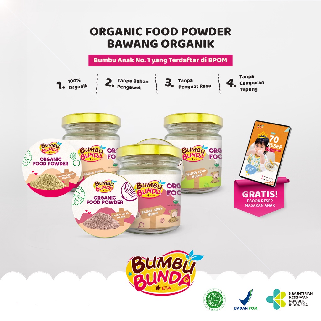 BUMBU BUNDA ELIA ORGANIC FOOD POWDER BAWANG - KALDU MPASI