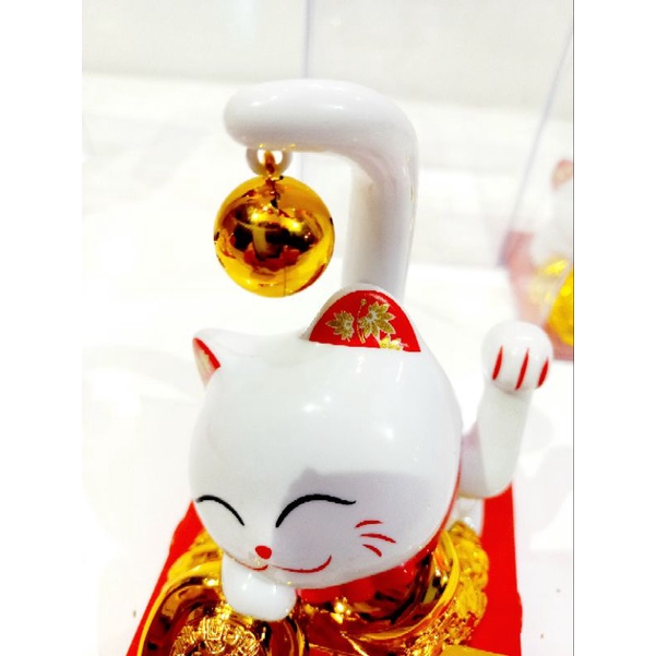 Manekineko Mini Putih / Kucing Hoki Solar Mini / Lucky Cat Jepang