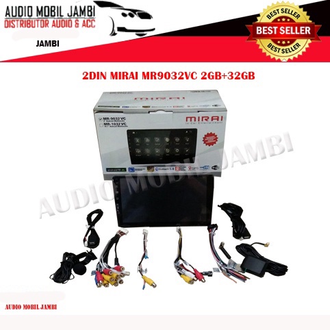 HEADUNIT 2DIN ANDROID 9 INCH / TV MOBIL ANDROID 9 INCH MIRAI MR 9032 VC RAM 2GB+32GB FREE SARUNG STI