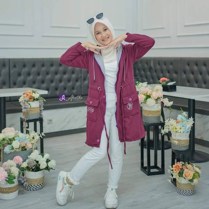 OUTER HIJAB MUSLIMAH KIDS TERBARU ORI ALIETHA JAKET ANAK VIRAL MODERN KEKINIAN BEST SELLER