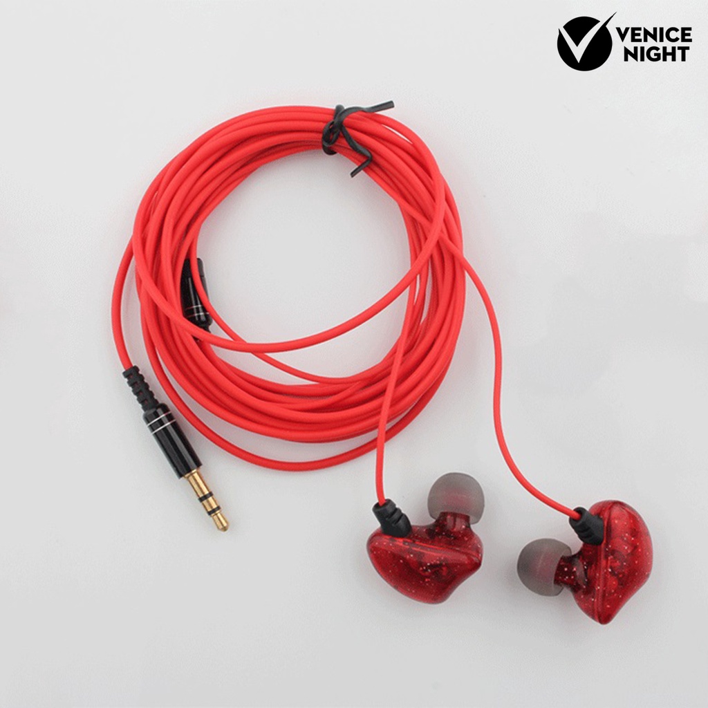 (VNEP) (Berkabel) Earphone In-ear HiFi Stereo Long Cable 3.5mm Plug Music Earbuds Headphone Pemantauan untuk Siaran Langsung