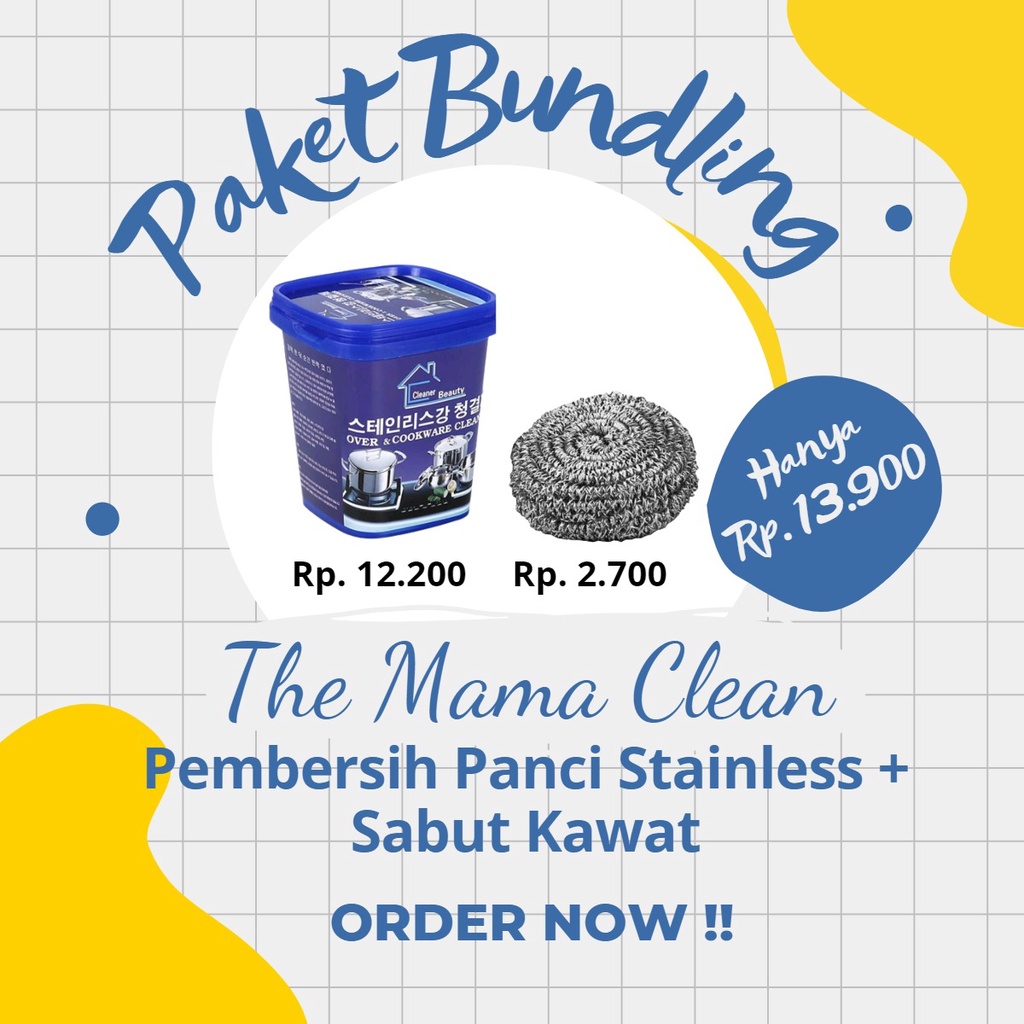 PEMBERSIH STAINLESS PANCI + SABUT KAWAT (PAKET BUNDLING)