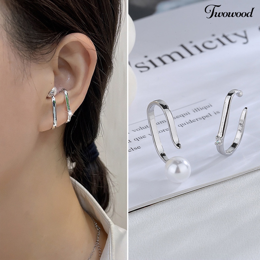 1 Pc Anting Klip Bahan Tembaga Stainless Steel Tahan Karat