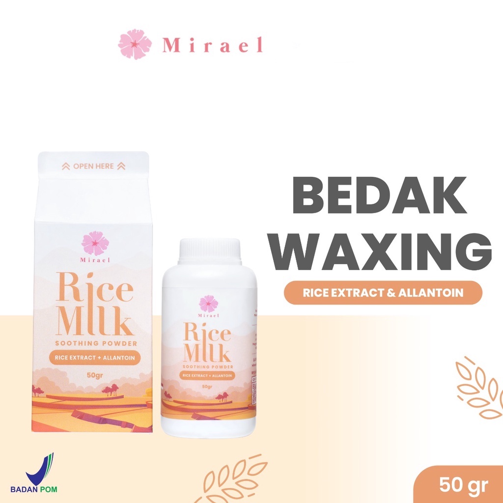 ★ BB ★ MIRAEL Soothing Rice Milk Waxing Powder 50gr - Mirael Spatula Kayu