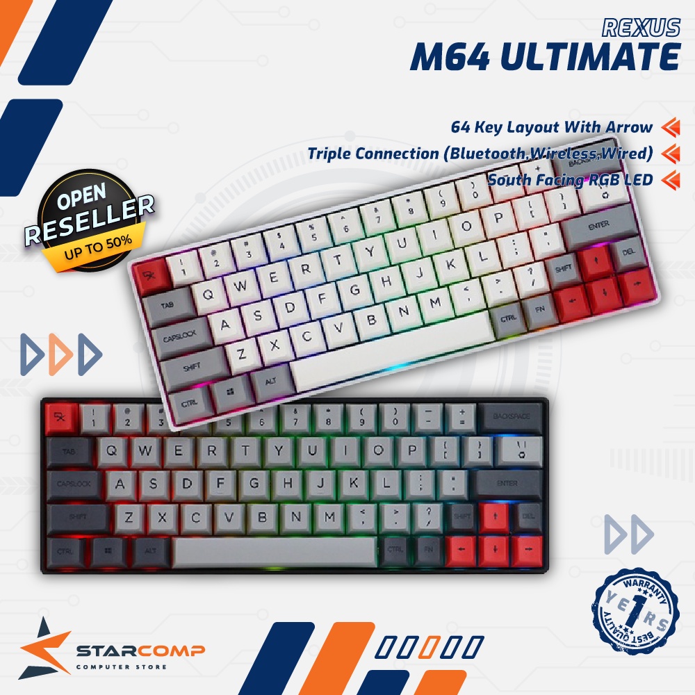Rexus DAXA M64 Ultimate Wireless Mechanical Gaming Keyboard