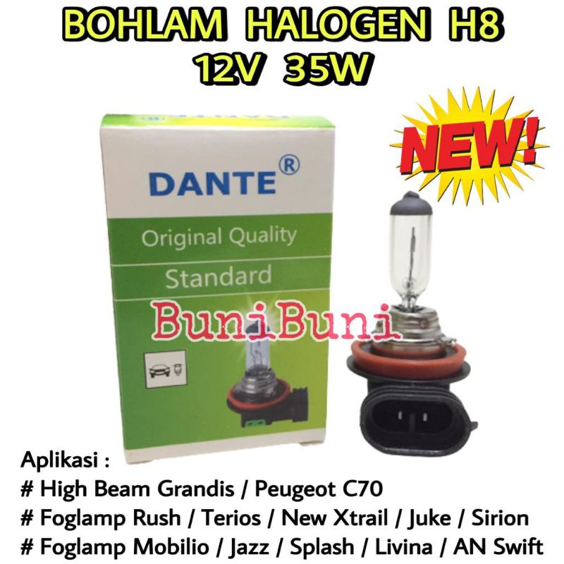 Bohlam Lampu Halogen H8 12V 35W Untuk Lampu Kabut Foglamp Brio Mobilio BRV HRV Rush