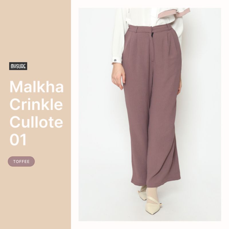 CELANA KULOT ELEGANT MALKHA CRINKLE CULLOTTE 01