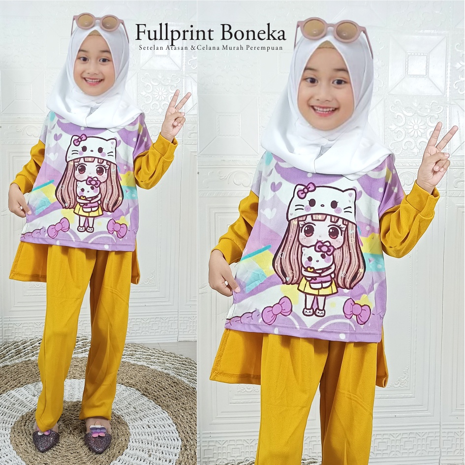 CF Kids Setelan Anak FullPrint Boneka