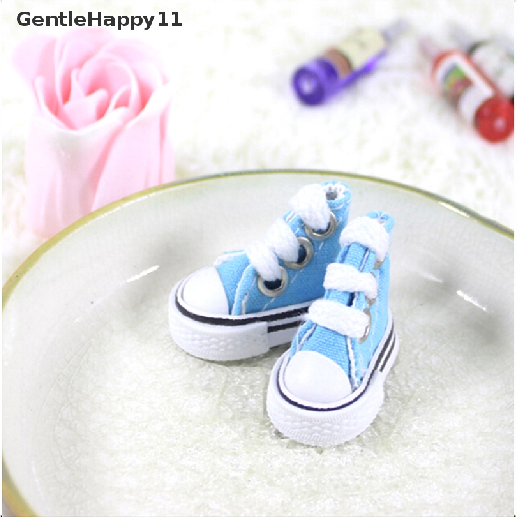 Gentlehappy Sepatu Boneka 5cm Sepatu Mainan Denim Kanvas1/6 Bjd Untuk Sneackers Boneka Rusia id