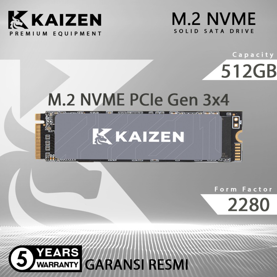 SSD M2 NVME M.2 NVME 512GB 2280 KAIZEN RESMI (GARANSI 5 TAHUN)