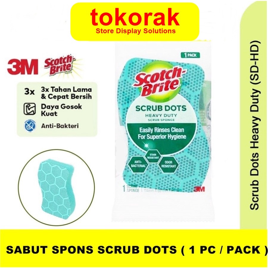 3M SCOTCH BRITE SABUT SPONS CUCI PIRING SCRUB DOTS DAYA GOSOK KUAT