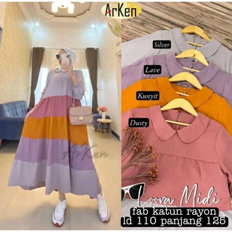 Hanum dress premium / dress polos / dress busui / gamis busui/ dress rayon/COD