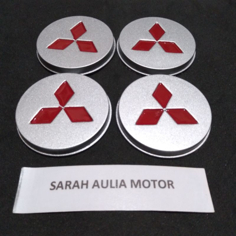 Dop Roda Tutup Velg Mitsubishi Kuda Silver Logo Merah Diameter 5,5cm Unnh14