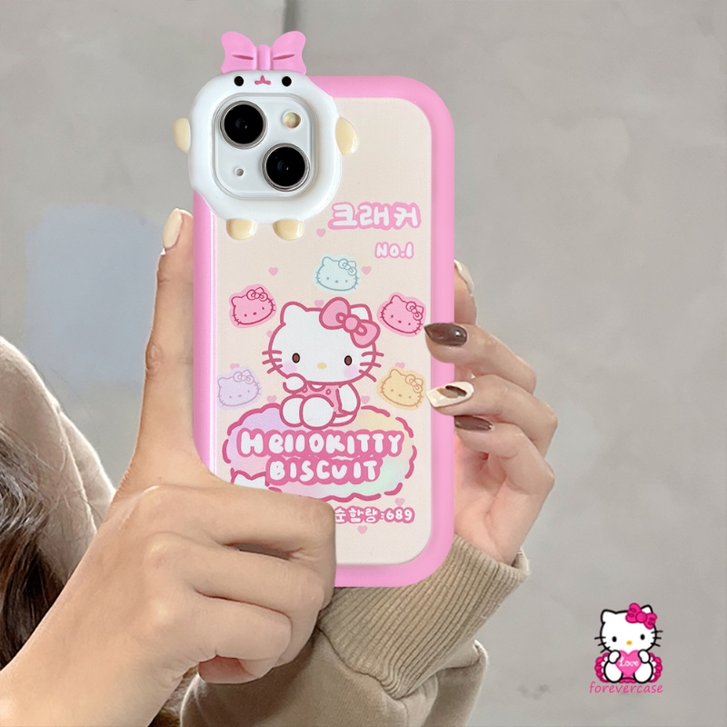 Soft Case Desain Kartun Hello Kitty 3D Untuk iPhone 6 6s 7 8 14 Plus XR 11 14 12 13 Pro MAX X XS MAX SE 2020