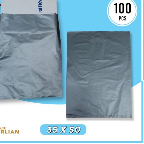 

Plastik HD Tanpa Plong 35 x 50 cm Plastik Packing Silver - Isi 100pcs
