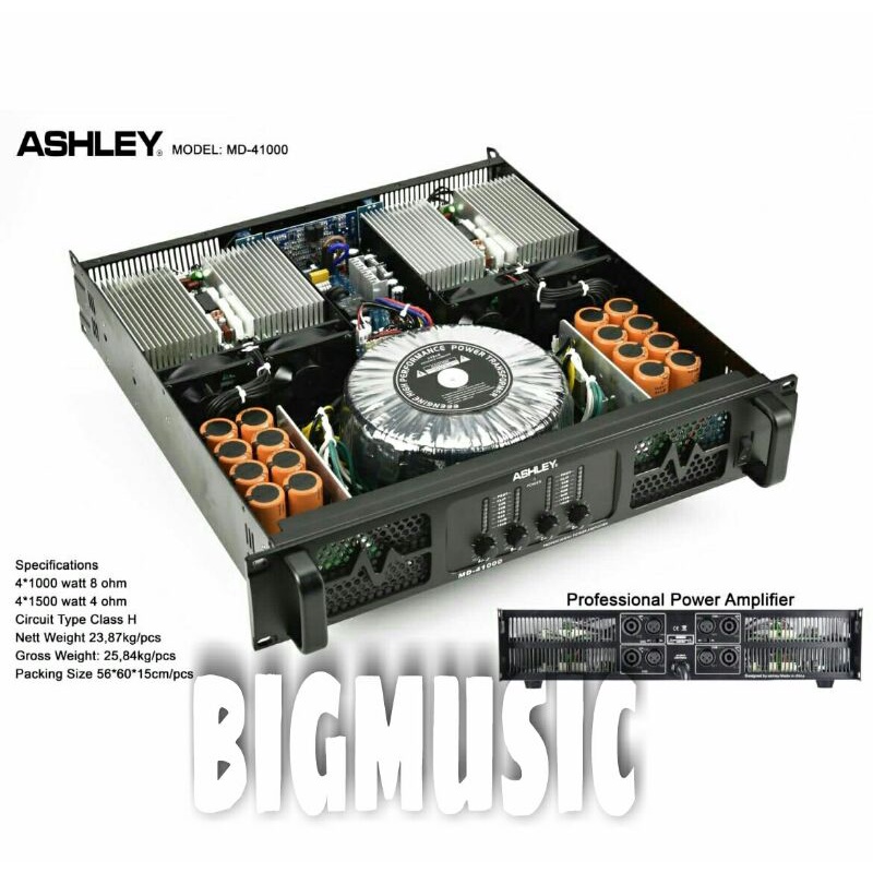 Power Ashley MD 41000 Original Amplifier 4 Channel Class H