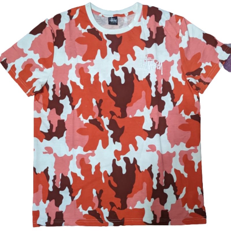 KAOS STUSSY LORENG MERAH ORIGINAL