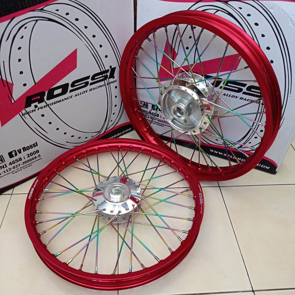 Velg Kharisma Supra X 125 Depan Belakang Merah - Velg Pelek Rossi Sepasang Kharisma/SupraX125