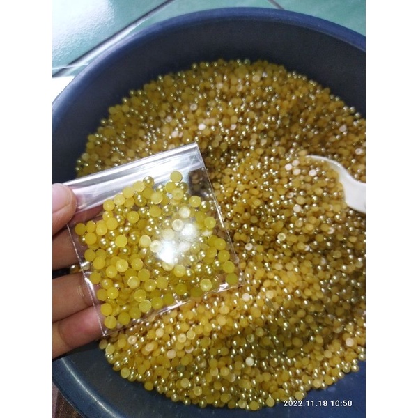 mutiara belah PROMO kuning emas isi kurleb 300 pcs