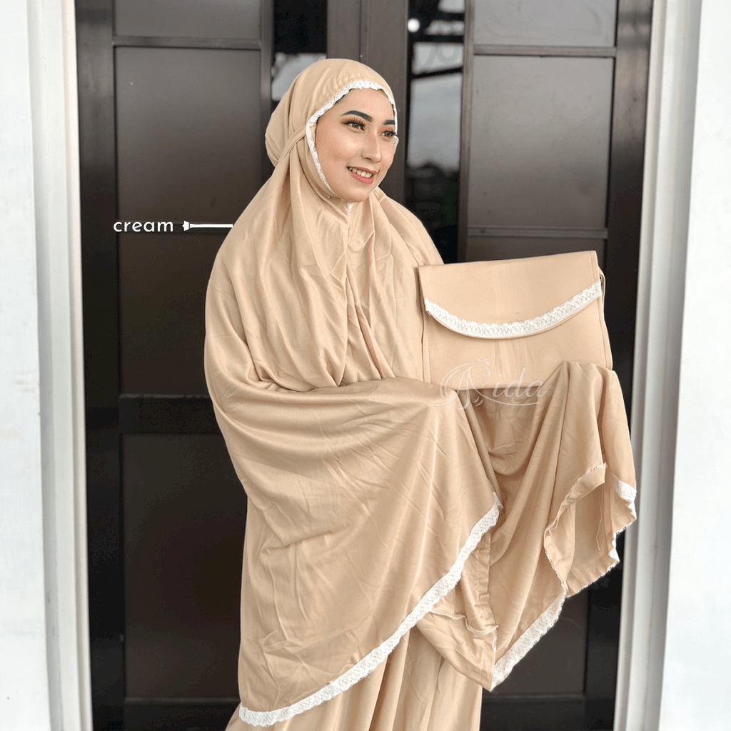 Mukena Amplop Premium Polos Renda Hijabbyaida