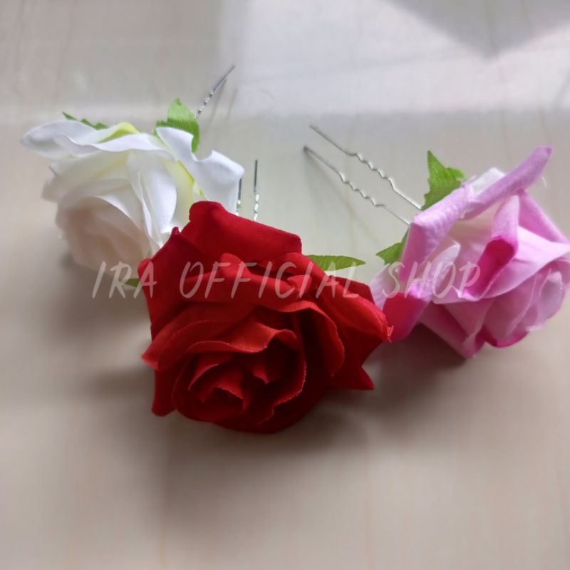 Tusuk Sanggul Bunga Mawar Bludru Terlaris